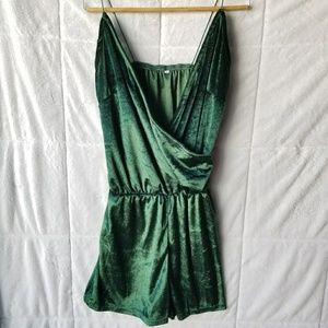 Green Velvet Romper